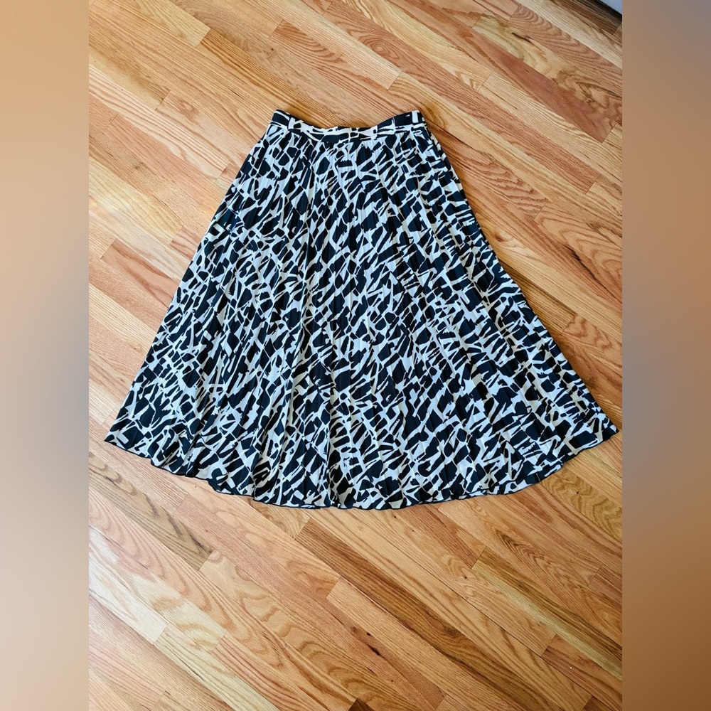 Anthropologie Maeve Asymmetrical Black and White Skirt - Picture 4 of 9